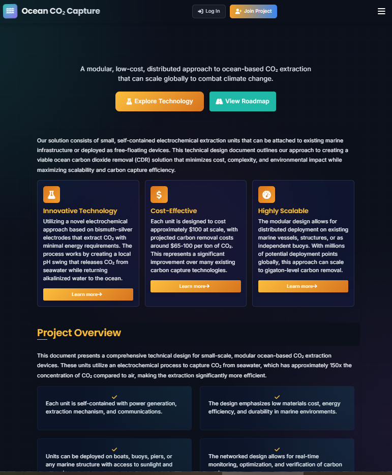 Ocean CO₂ Capture Interface